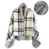 SEIKANO dikke geruite deken warme winter draagbare deken volwassenen zachte fleece dekens met knop kantoor reizen thuis sjaal