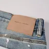 Designer Männer Hip Hop Loch Vintage Punk Denim Dot Muster Herren Hosen Retro Lila Marke Jeans