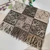 Scarves Classic Green Chess and Card Checker Cashmere Scarf for Womens Milk Tea Color Wool Shawl Mens Couples Grey Warm Autumn Winter