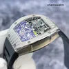 Ladies Watch Sports Watch RM Watch RM029 Automatisk mekanisk klocka RM029 WG Original Diamond 18K White Gold Hollow Dial