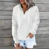 Kadın Hoodies Yarı Zip Sweatshirts Kırpılmış Polar Kadınlar Çeyrek Yok Kazak Sweaters Güz kıyafetleri 2024 Kış Hoodie ile