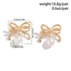 Stud Earrings Trendy Bow For Women Statement Bowknot Pearl Earring Fashion Jewelry Party Gift