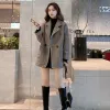 Blends Koreanische Wollmischung Mäntel Damen Einreiher Wollmantel Damenmantel Herbst Winter Lose Lässige Kaschmirjacken Oberbekleidung