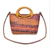 Evening Bags Hand-woven Genuine Leather Shoulder Bag Vintage Shopping Crossed Tote Ethnic Style One-shoulder Messenger Handbag