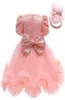 Girl039s Dresses Born Baby Girls Charm Lace Bow Princess Dress 2022 Infant Party Christening For Baptism 1st Birthday VestidoGi3901459