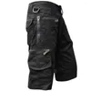 Men's Shorts Stylish Short Pants Mid Waist Summer Cargo Sweat Absorbing Zipper Pocket