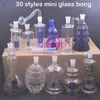 30styles Mini brûleur à mazout en verre Bong conduites d'eau cage à oiseaux Matrix Perc Recycler Dab Rig main cendrier Bongs avec 10mm mâle verre brûleur à mazout tuyau et tuyau 2 pièces