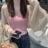 Cardigans Achselzucken Frauen entwerfen sexy Schal unregelmäßig Bolero Elegant Allmatch koreanischer Stil Langarm gestrickt