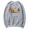 Sweats à capuche pour femmes Pain d'épice Noël Café Sweat Latte Drink Sweat à capuche Femmes Vacances Noël Bonhomme de neige Pull Crewneck Sweatshirts