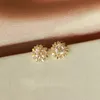 Solid 14k Gold Color Jewelry Stud Earring för kvinnor Böhmen 14 K Aros Mujer Oreja Garnet Orecchini Kvinnor 240228