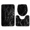 Bath Mats Toilet 3-Piece Set Black Marble Bathroom Mat Sets Contour Rug Flannel Non Slip Pedestal Seat Lid Er Drop Delivery Home Gar Dhebh