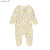 Footies infantil bebê footies manga longa macacão adorável impressão dos desenhos animados algodão macio zíper sleepsuit menina menino roupas de bebê yq240306