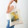 Shoppingväskor claude monet vatten liljor trädgård iris lady väska båda sidor geometriska kvinnor shoppare casual tote handväska