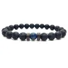 Beaded 8Mm Black Lava Rock Beaded Bracelets Mens Wood Beads Charms Natural Stone Bangle For Women Fashion Craft Jewelry Drop Delivery Dhqar