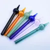 Colored Glass Smoking Handle Pipes for Dry Herb Mini Oil Collector Glass Dab Straw Straight Tube Smoking Accessories Water Bong Pipe Random Color