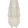 skirt Sweetown White Fairycore Long Skirts For Women Low Waist A Line Asymmetrical Ruffles Tiered Midi Skirt Vintage Summer Holiday