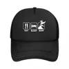 Bérets Eat Sleep Surf Casquette de baseball Chapeau de course Chapeaux de golf Hommes Casquettes de pickleball pour et femmes Protection solaire