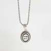 Pendants Retro Small Authentic 925 Sterling Silver "Only You" Letters Scrip Oval Shape Twist Pattern Beads Chain Necklace C-B714