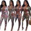 S-3XL outono/inverno moda sexy feminino impresso duas peças ternos casual boate festa agasalho