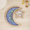 Plates Moon Star Serving Tray Wood Plate Table Seary Dessert Storage Container Ramadan Muslim Islamiska partiförsörjningar