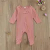 Footies FOCUSNORM Neugeborene Baby Mädchen Jungen Footies Strampler 6 Farben Solide Langarm Zipper Herbst Winter Overalls YQ240306