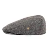Voboom Ivy Cap Herringbone Flat Caps 50% Wool Tweed Scally Hat Bunnet Paddy Dai Cheese Cutter Driving Hats 200 201216255T