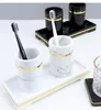 Bath Accessory Set Bathroom Decoration Accessories Nordic Transparent Glass Toothbrushing Cup Mouth Storage Tray El Supplies