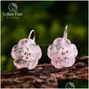 Hoop & Huggie Lotus Fun Real 925 Sterling Sier Earrings Handmade Designer Fine Jewelry Flower In The Rain Fashion Dangle For Women 22 Dhqo0