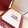 Luxurys designers de moda T-grade anel de diamante clássico escavado anéis presente essencial para homens mulheres ouro e prata 2 cores