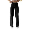 Highwaisted Straight Pants for Women Casual byxor Solid Color Jeans Loose and Slim European American Style 240118 240305