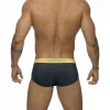 Roupa de banho com push pad masculino cintura baixa cor sólida troncos de natação biquíni europa américa moda sexy maiô verão primavera quente surf