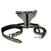 Harnais de chien de concepteur Colliers d'animaux durables durables avec motif de lettre classique en cuir grand gilet robuste pour Boxer Pitbl Rottweiler Dhq6I