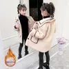 Jaquetas bebê meninas inverno cordeiros lã casacos crianças lã quente crianças outerwear solto casaco t54