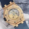 Хорошие наручные часы AP Watch Royal Oak Offshore Series 26470OR Серый диск Мужские часы из розового золота 18 карат 42 мм Кредитная карта