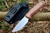 Nouveau A2299 Couteau droit 14C28N Stone Wash Drop Point Blade CNC Full Tang Micarta Poignée Camping en plein air Randonnée Chasse Couteaux à lame fixe avec Kydex