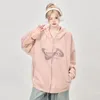 Dames Hoodies Mode Y2k Zip Up Hoodie Roze Vest Oversized Trui Vrouw Koreaanse Stijl Kleding Herfst Lange Mouw Ontwerp Vintage Top