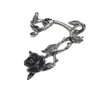 Ohrstecker Gothic Punk Stil Rose Blume Vintage Silber Farbe Charm Cocktail Party Schmuck Geburtstagsgeschenke