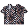 AA Designer masculino havaiano camisa de manga curta moda impressa botão rolando bola camisa casual, camisa de verão masculina M-3XL