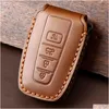 Car Key Leather Car Key Case Er Fob Protector Accessories For Carola Vios Camry Corolla Keychain Holder Keyring Shell Bag Drop Deliver Dhtex