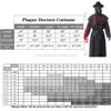 Praga médico cosplay traje adulto medieval com capuz robe steampunk pássaro bico máscara halloween carnaval festa roupas