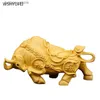 Decorative Objects Figurines Huangyang wood zodiac ornaments Woodcarving handicrafts Living room tabletop decorations Feng Shui Decor Car mounted ornaments