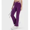 LU-091 High Wehist Slim Fit Pant Flap Pants الموضة متعددة الاستخدامات طماق رياضية للنساء للنساء الصالة الرياضية