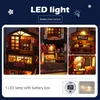 Architectuur/DIY Huis Houten Puzzel Boekensteun DIY Boekhoekje Kit met LED-licht Plank Insteeksteegje Miniatuur Poppenhuis Modelbouwset Kerstcadeaus