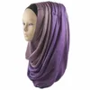 Этническая одежда хиджаб исламский мусульманский длинный шарф для женщин серебряная блестящая шаль большого размера мерцающая 180 60 см