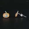 Kolczyki stadninowe Produkt 925 Sterling Silver Pumpkin Glow in the Dark for Women luksusowy projektant biżuterii Girl Dift Girl