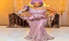 2021 Vintage ASO EBI Mother of Bride Sukienki Jewelk Szyk Illusion 3D Kwiki koronkowe Długość podłogi syrena peplum gues 4176371