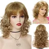 Haarpruiken Synthetische pruiken voor vrouwen Blond Lang krullend haar Pruik met pony Mix Rommelig Blond Blend Pruik Mama Cosplay Dolly Parton Pruik 240306