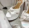 Aquazzura Cupid белые атласные сандалии на платформе с ремешком на щиколотке, женские роскошные дизайнерские туфли на каблуке, кожаные вечерние свадебные туфли, заводская обувь