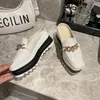 Chinelos Maogu Mulheres Verão Slides Sapatos Femininos Laranja Branco Cadeia Mules Design Flip Flops Plataforma Cunha Salto 42