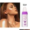 Bronzeurs Surligneurs Poudre de film flash haute brillance pour éclaircir toute la peau brillante pour une réparation naturelle du visage à trois niveaux Dhdni